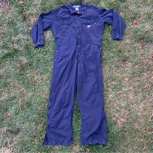 Carhartt FR Work Coveralls hrc2 Size XL Regular Fire Resistant Navy Blue